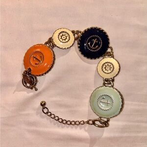 Nautical Themed Bracelet with Anchor and Gear Design
